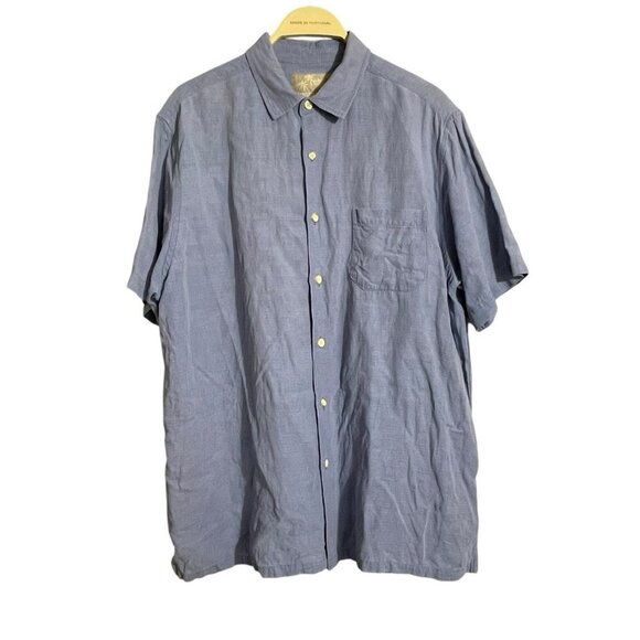 Margaritaville Linen Silk Hawaiian Button Shirt Men Sz XL Workwear Summer Relax - Picture 1 of 12